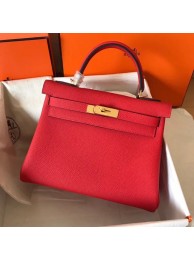 New Hermes original Togo leather kelly bag KL320 red JH01394IR98