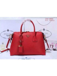 New Prada litchi leather two-handle bag 0889 red JH05727rZ14
