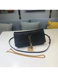 New Yves Saint Laurent Calfskin Leather Shoulder Bag 604276 black JH07778Dx33