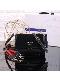 Prada Cahier Leather Shoulder Bag 7397 black JH05639BV46