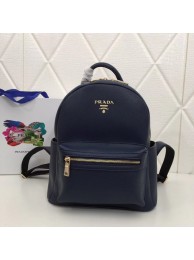 Prada Calf leather backpack 2819 dark blue JH05295Aa30