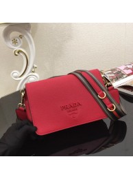 Prada Calf leather shoulder bag 66133 red JH05260Qc12