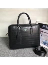 Prada Crocodile Leather Briefcase 2VE368 black JH05372iO55