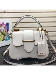 Prada Embleme Saffiano leather bag 1BN005 white JH05122jW13
