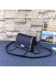 Prada Etiquette Messenger Bag Calfskin Leather 1BD082 dark blue JH05701KG16