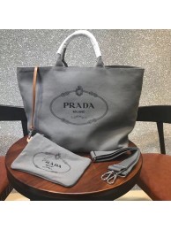 Prada fabric handbag 1BG161 grey JH05546vD13