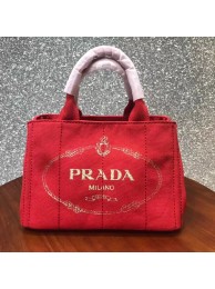 Prada Fabric Printed Tote 1BG439 red JH05533fw56