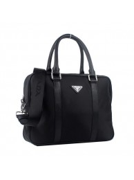 Prada Laptop Case Fabric Top Handle Bag VA0901 Black JH05516WA48