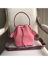 Prada Leather bucket bag 1BE018 pink JH05299Ai60