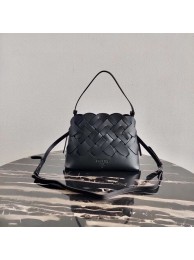 Prada Leather Prada Tress Handbag 1BA290 black JH04900ZL98
