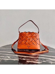 Prada Leather Prada Tress Handbag 1BA290 orange JH04906cP15