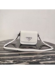 Prada Saffiano leather mini shoulder bag 2BD249 white JH04985Op64