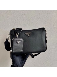 Prada Saffiano leather shoulder bag 2VH113 black JH04908oN21