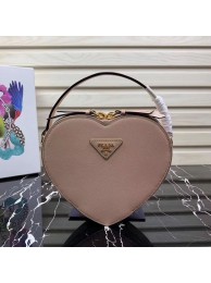 Prada Saffiano Original Leather Tote Heart Bag 1BH144 Pink JH05182RI33