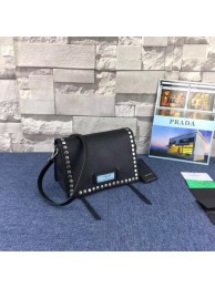 Replica AAAAA Prada Etiquette Messenger Bag Calfskin Leather 1BD082 black JH05705st72