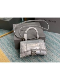 Replica Balenciaga Hourglass XS Top Handle Bag 28331S silver JH09358wU61