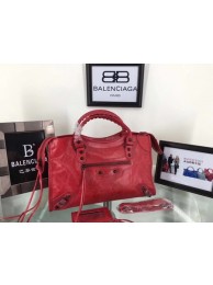 Replica Balenciaga The City Handbag Calf leather 084332 red JH09454HV92