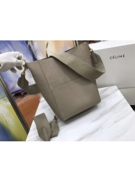 Replica Celine SEAU SANGLE Original Calfskin Leather Shoulder Bag 3369 Light gray JH06218lx86