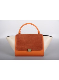 Replica Celine Trapeze Bag Original Leather 3342-1 naturals&orange&off white JH06501QT16