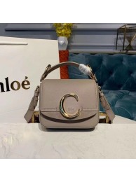 Replica Chloe Original Calfskin Leather Top Handle Small Bag 3S030 Gray JH08860Ny84