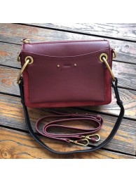 Replica CHLOE Roy leather and suede small shoulder bag 20657 Plum purple JH08896Ha32
