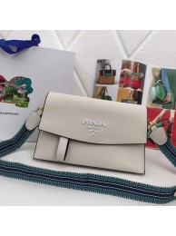 Replica Fashion Prada Calf leather shoulder bag 66138 white JH05251BC48