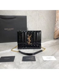 Replica Luxury Yves Saint Laurent Patent Original Leather Shoulder Bag Y554125 Black JH07837hA88