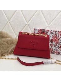 Replica Prada Calf leather shoulder bag 82501 red JH05231yi85