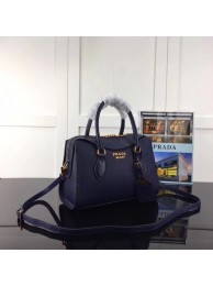 Replica Prada Calf leather Tote Bag 1BH093 dark blue JH05671vX33