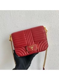 Replica Prada Diagramme leather shoulder bag 1BD217 red JH05105jT29