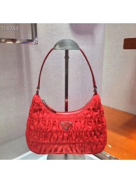 Replica Prada Nylon and Saffiano leather mini bag 1NE204 red JH05067pe68