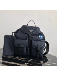 Replica Prada Re-Nylon backpack 1BZ811 black&blue JH05109EX20