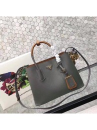 Replica Top Prada saffiano lux tote original leather bag bn2756 gray&tan JH05608Zf62