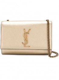 Replica Yves Saint Laurent Kate Small Sheepskin Shoulder Bag Y469390 Gold JH07845sU34