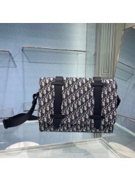 SAFARI MESSENGER BAG Grained Black Calfskin and Dior Oblique Jacquard C0119 JH06863Lg61