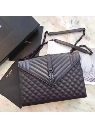 Saint Laurent Classic Monogramme Caviar Leather Shoulder Bag 26808 black JH08129fY84