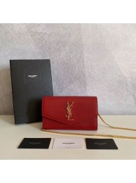 SAINT LAURENT leather shoulder bag Y659193 red JH07783Hg74