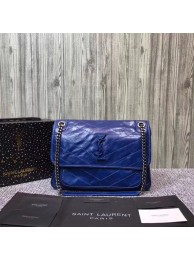 SAINT LAURENT Medium Niki leather shoulder bag 61060 blue JH07888Ce27