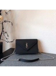 SAINT LAURENT Monogram leather cross-body bag 9635 black JH08117NE93