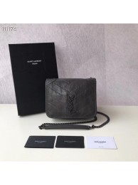 SAINT LAURENT Niki Mini leather shoulder bag 03743 dark grey JH07859SP97