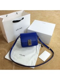 Top Celine Classic Box mini Flap Bag Smooth Leather 11041 Brilliant blue JH06382oA83