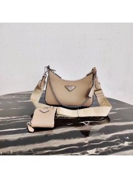 Top Prada Saffiano leather mini shoulder bag 2BH204 apricot JH04968Oq54
