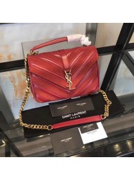 YSL Classic Calfskin Leather Flap Bag 2802 red JH08246Mo27