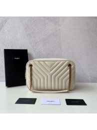 Yves Saint Laurent Calfskin Leather Shoulder Bag Y625386 white JH07728Vo37