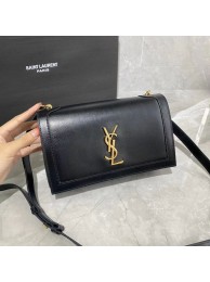 Yves Saint Laurent Calfskin Leather Shoulder Bag Y635627-2 black JH07747YC66