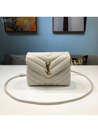 Yves Saint Laurent Calfskin Leather Tote Bag 467072 White JH07755tk46
