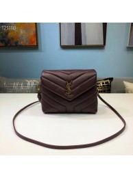 Yves Saint Laurent Calfskin Leather Tote Bag 467072 Wine JH07756jI43