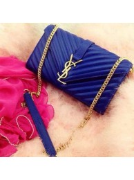 Yves Saint Laurent Classic Flap Bag Nappa Leather 33210 Blue JH08359Vu52