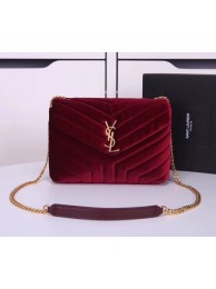 Yves Saint Laurent hot style shoulder bag Velvet 487218 wine JH08220Am73