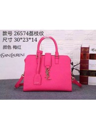 Yves Saint Laurent Litchi Leather Tote Bag 26574 Rose JH08367IT70